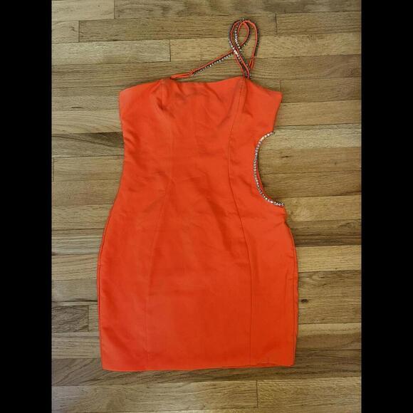 Oh Polly US 6 Cocktail Prom Homecoming Mini Cut Out Rhinestone Bodycon Dress - Picture 3 of 9